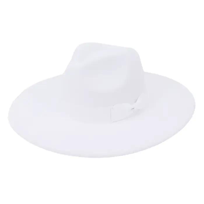 Chapeaux à grand bord pour femmes, chapeau Fedora rétro élégant en feutre, robe d'église de mariage,