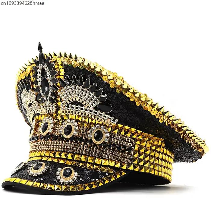 Casquette intégrée en diamant pour spectacle de Festival, chapeau de fête, carnaval, anniversaire, m
