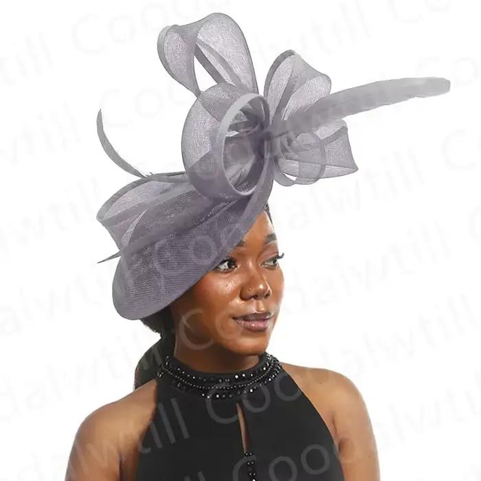Fascinateur de pièce de sauna de mariage pour des femmes, chapeau formel rigourd'église, chapeau d'i