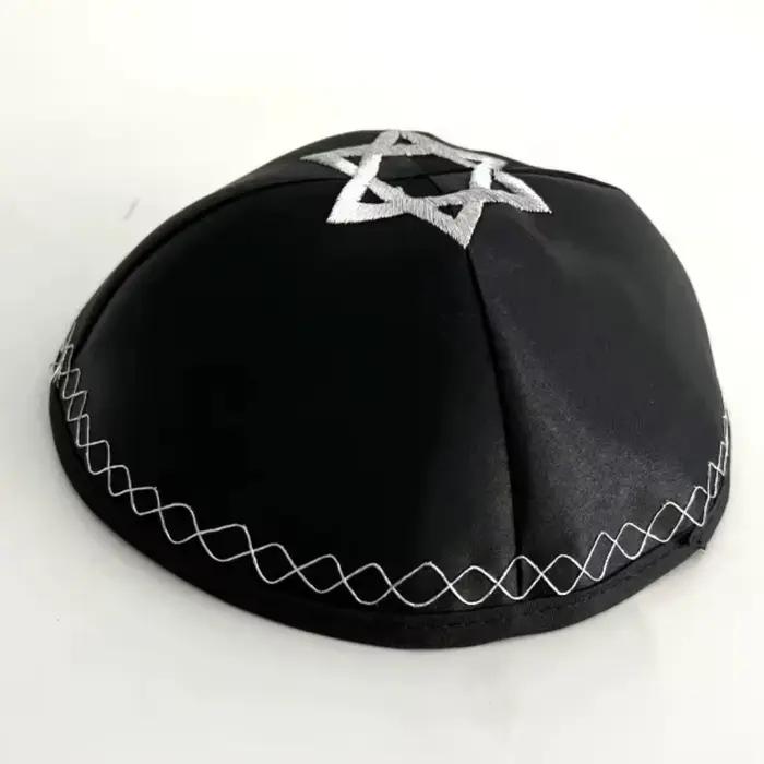 Nouvelle Kippa juive de forme ronde avec broderie, motif traditionnel, chapeau sans bord, rétro, res