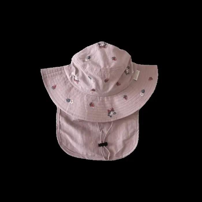 Chapeau de soleil pour enfants en polyester, imprimé dessin animé, broderie, casquette Panama, prote