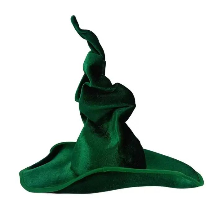 Chapeau pointu incurvé P9FE, accessoire d'halloween, chapeau sorcière, Design articulé, couvre-chef 
