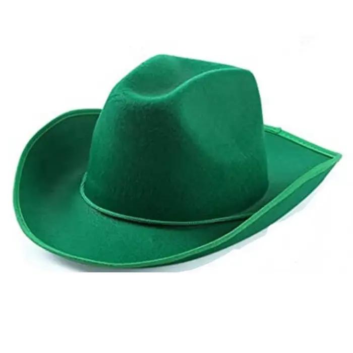 Chapeau de Cowboy pour hommes et femmes, chapeau de Cowboy Vintage vert Mardi Gras, casquette de Cow