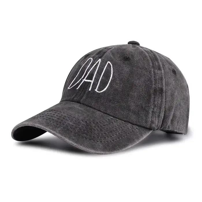 DAD MOM-Casquettes de baseball brodées en denim délavé vintage, chapeaux déFlex, casquette délavée D