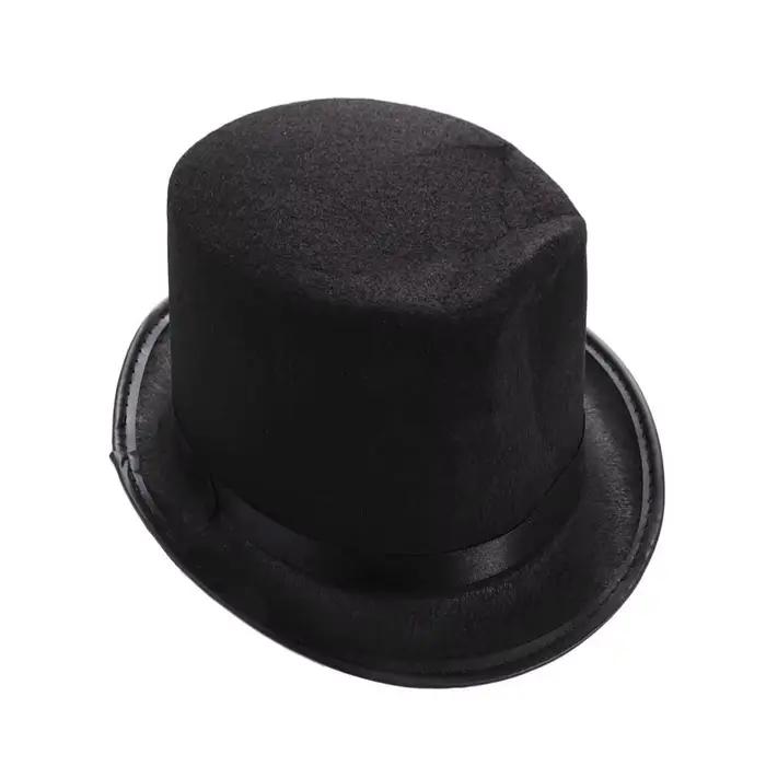 Chapeau haut de forme rétro de magicien, costume de document noir, accessoires de cosplay d'Hallowee