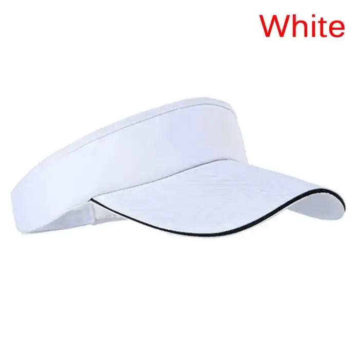 Casquette de soleil sport réglable pour femmes et hommes, couleur unie, respirante, à large bord, id