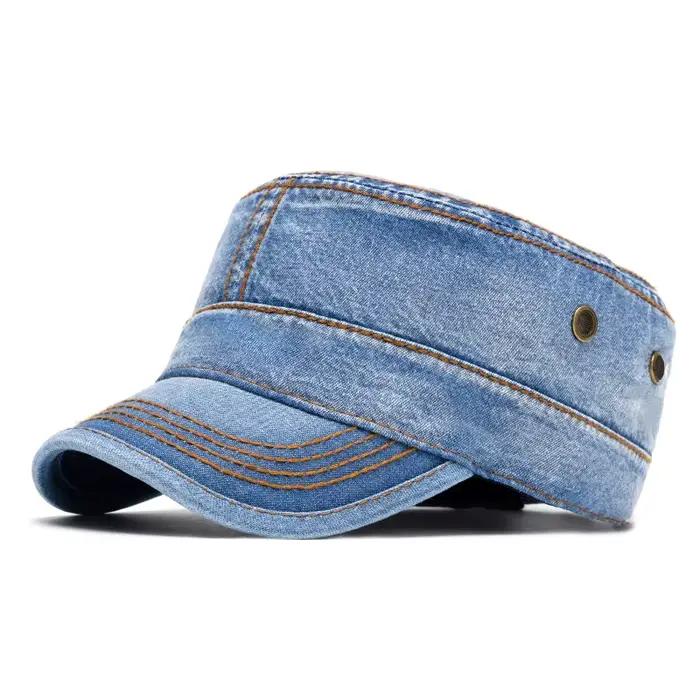 Casquette militaire à visière plate, grande circonférence de tête, casquette bec de canard tendance,