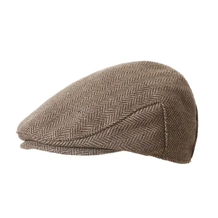 Chapeau béret en laine rétro pour bébé, casquette plate gavroche rayée, chapeaux pour bébés garçons 