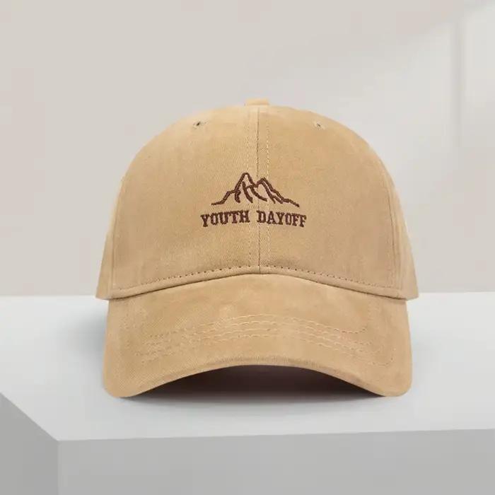 Casquette de baseball brodée Mountain Peak, casquette rétro unisexe réglable, casquette légère de pr