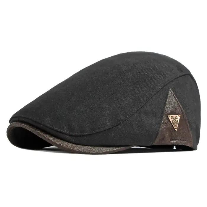 Automne hiver hommes castor chapeau anglais rétro épaissi chaud bec de canard casquette artistique j