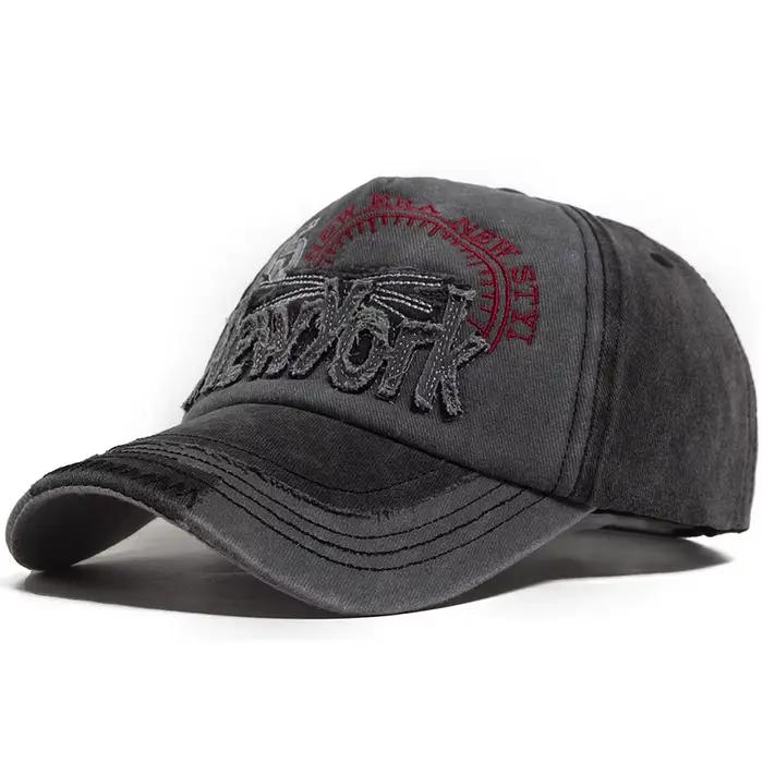 Casquettes pour hommes vintage délavées, casquette de baseball brodée New York, chapeau décontracté 