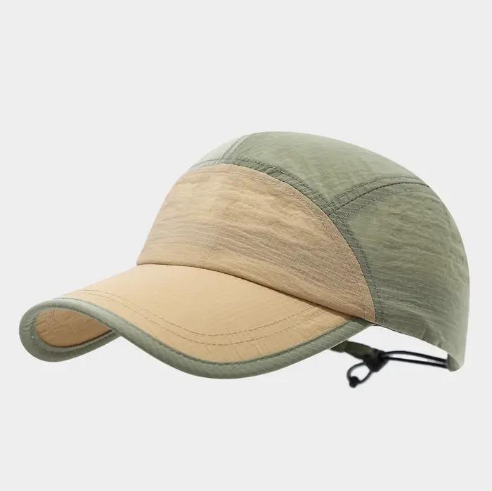 Chapeau léger, portable, bicolore et à séchage rapide pour hommes, avec élasticité réglable qui ne s