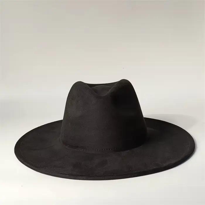 Chapeaux Fedora Rancher en daim végétalien, chapeaux vierges pour brûler, haut multicolore en forme 