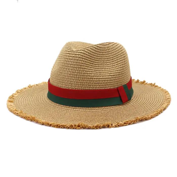 Chapeau de paille à grand bord pour hommes et femmes, Fedora Fashion, anderJazz, Pare-soleil de voya