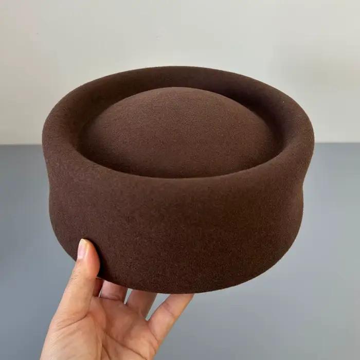 Nouveau rétro imprimé léopard 100% laine feutre Fedoras chapeau pour femmes pain citrouille bérets h