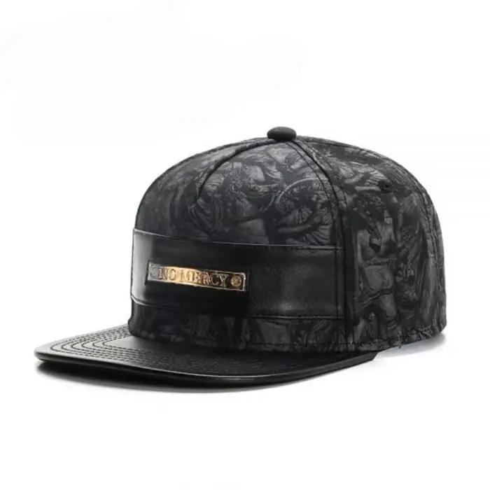 Casquette en cuir de marque Fashio pour hommes et femmes, style Hip-Hop, casquette snapback Kpop, po
