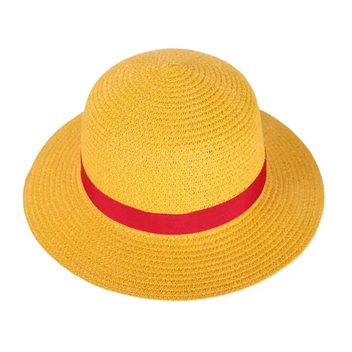 Chapeau de paille Luffy pour hommes et femmes, casquettes de cosplay de dessin animé, chapeaux pare-