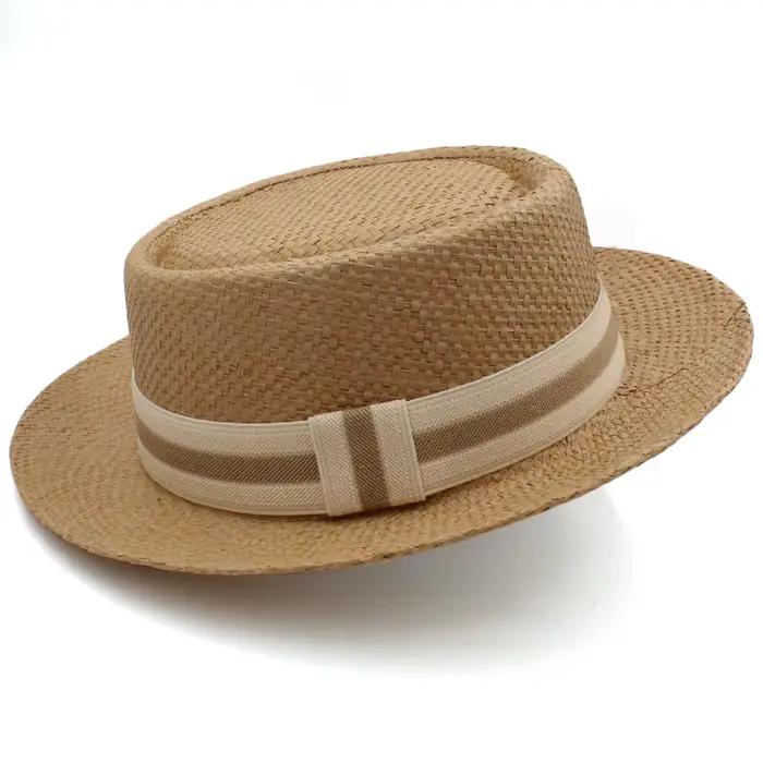Lager taille réglable US 7 1/2-7 5/8 UK L-XL hommes femmes paille tarte de porc chapeaux été chapeau