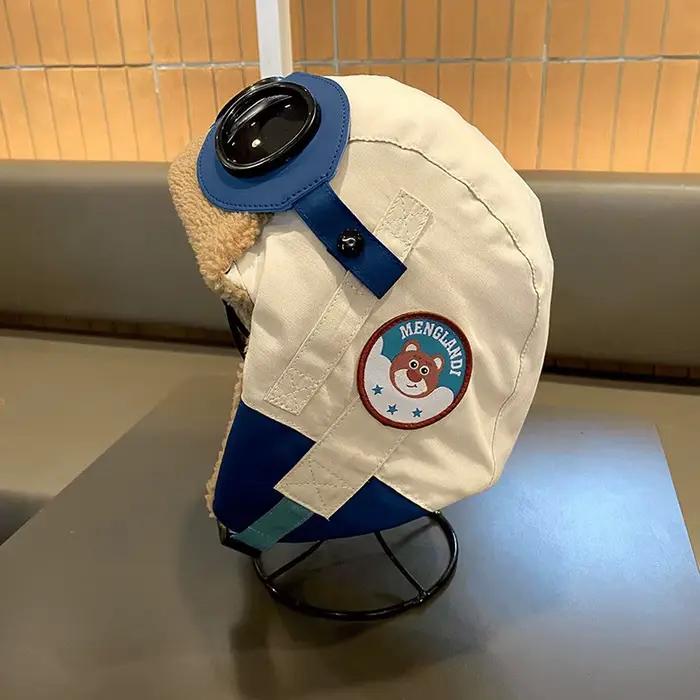 Chapeau d'aviateur pour enfants, chaud, coupe-vent et protection des oreilles pour les activités de 