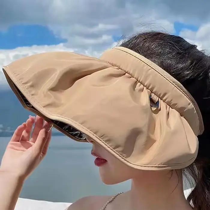 Chapeau de soleil africain UPF50 + pour femmes, casquette à bande de sauna pliable, fille coréenne, 