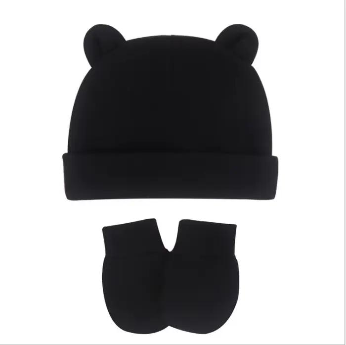 Bonnet unisexe personnalisé avec nom de bébé en coton biologique, chapeau Bibi avec oreilles, 0-6 mo
