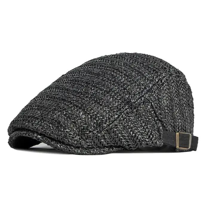 Béret d'été pour hommes et femmes, casquette à chevrons en maille complète, casquette de lierre à vi