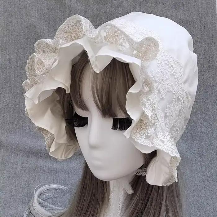 Bonnet victorien pèlerin pour femmes, chapeau de Cosplay de demoiselle d'honneur Vintage