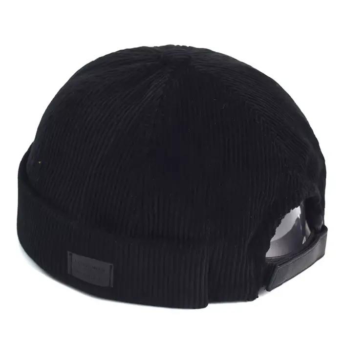 Bocca-Bonnet docker en velours côtelé pour homme et femme, casquette sans visière, casquettes épaiss