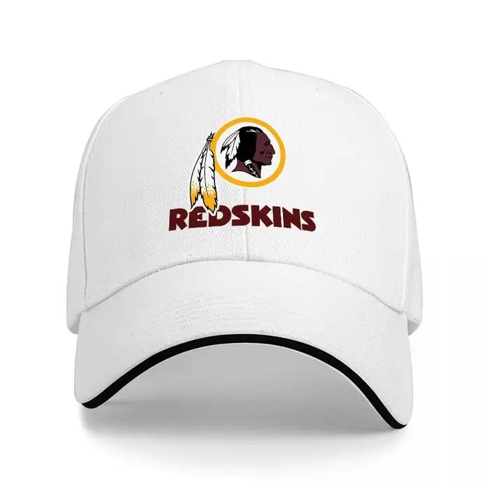 Casquette de baseball avec logo des Washington Redskins, noire avec broderie dorée et rouge, coupe c