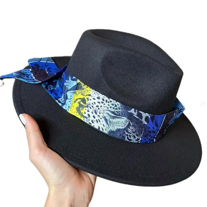 Chapeau Fedora rouge cousu à la main pour hommes et femmes, casquette Jazz, ruban de documents, acce