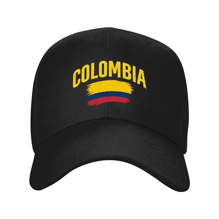 Casquette de baseball avec drapeau colombien - Chapeau à visière basse réglable, décoré des couleurs