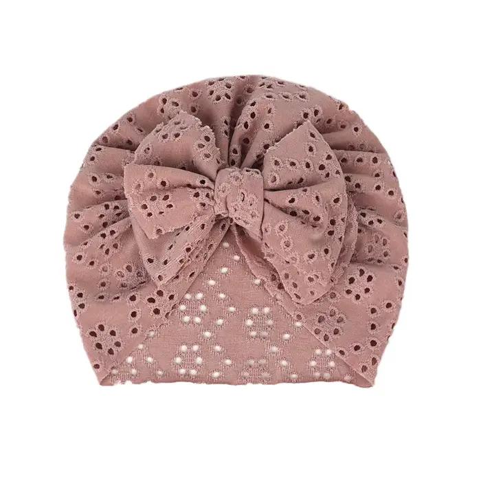 Bonnets Turban Bébé Fille Garçon, Chapeaux Couleur Unie avec Nœud, Bonnets Noués Nouveau-né, Bandeau