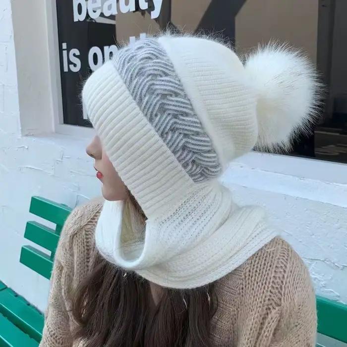 Chapeau en laine pour femmes, polyvalent en automne et en hiver, version coréenne, chapeau en tricot