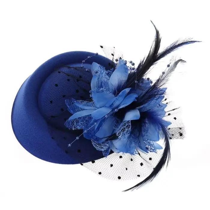 Fascinator chapeaux bandeau femmes plume fleur mariées cheveux accessoires mariage