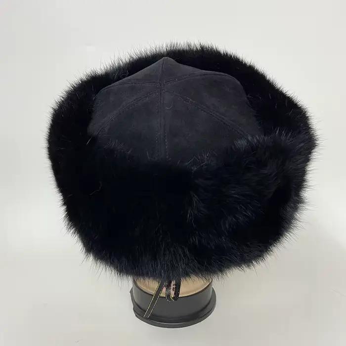 Nouvelles casquettes de fourrure à la mode chapeaux de fourrure de lapin réel pour les femmes chaud 