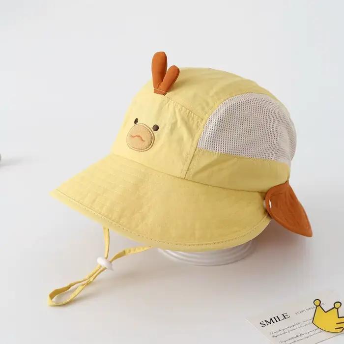 Casquette de pêche mignonne pour enfants, respirante, protection UV, grand bord, chapeau de soleil d