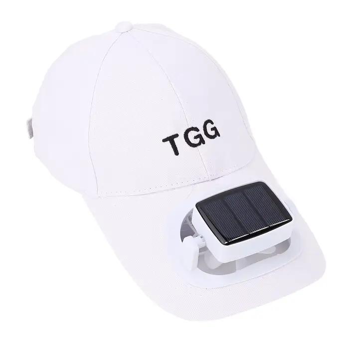 Chapeau de ventilateur solaire avec pales de ventilateur souples à large bord, Protection UV d'été, 