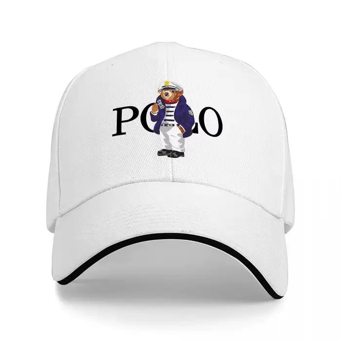 Casquette de baseball noire brodée Polo Bear, design de logo classique, qualité supérieure, ajusteme