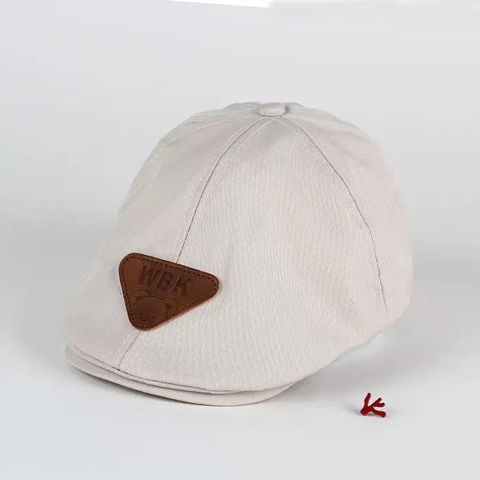 Bérets gentleman en coton pour bébé garçon, chapeau formel à visière, couleur unie, nouvelle collect