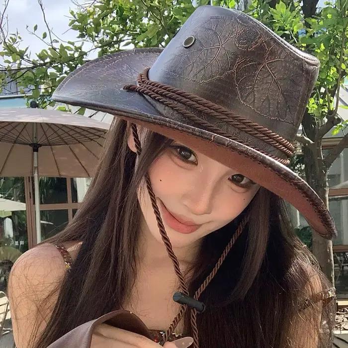 Chapeau de Cowboy occidental de Style ethnique pour homme, chapeau de chevalier à large bord, couleu