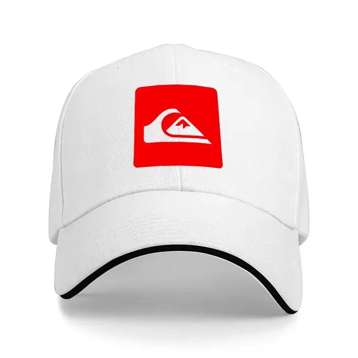 Casquette de baseball noire avec logo Quiksilver, motif carré rouge et bordure blanche pour un style