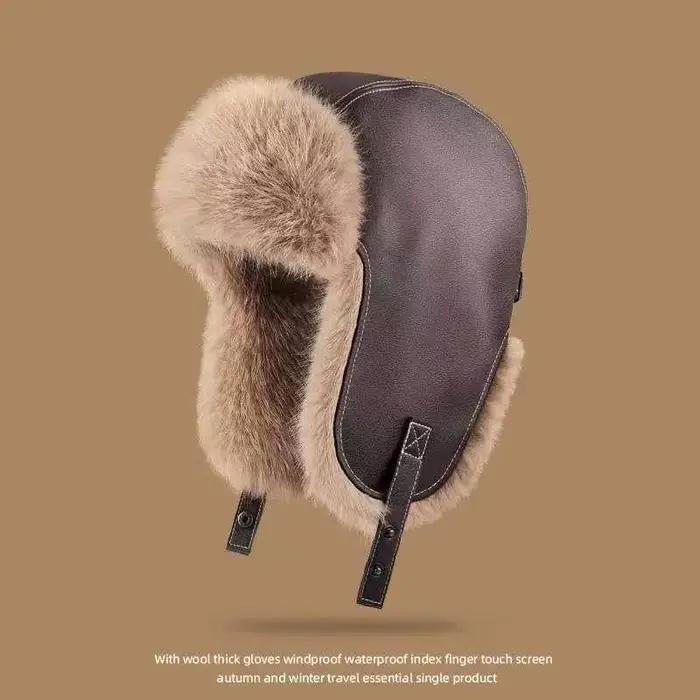 Chapeau de bombardier pour hommes et femmes, en fourrure épaisse et chaude, à la mode, pour l'hiver,