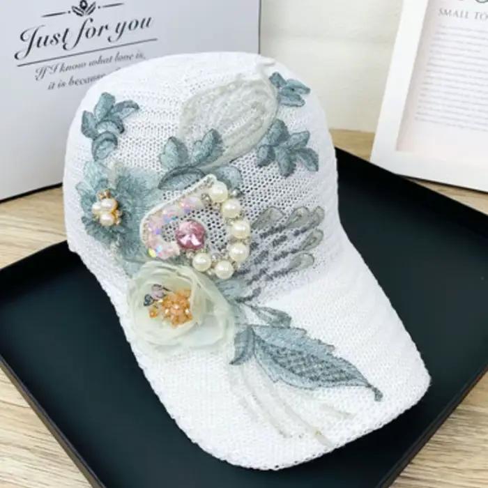Casquette de Baseball pour femmes, Rose, à la mode, en strass, perle, décontractée, respirante, à vi