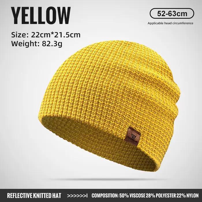 WRELS hiver tricoté bonnet chapeaux chaud nuit course chapeau réfléchissant unisexe coupe-vent Prote