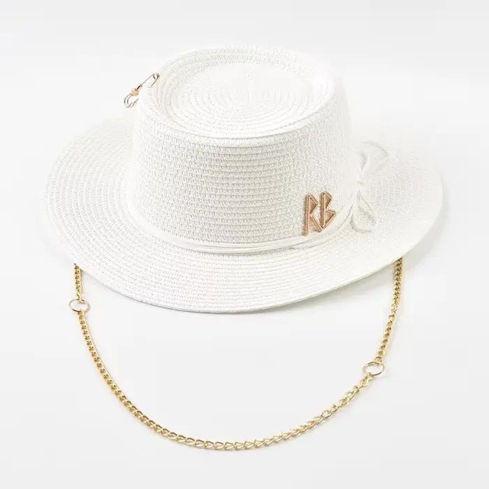 Chapeaux de paille printemps-été pour femmes, avec ruban décoratif, élégants, pour fêtes, voyages, p