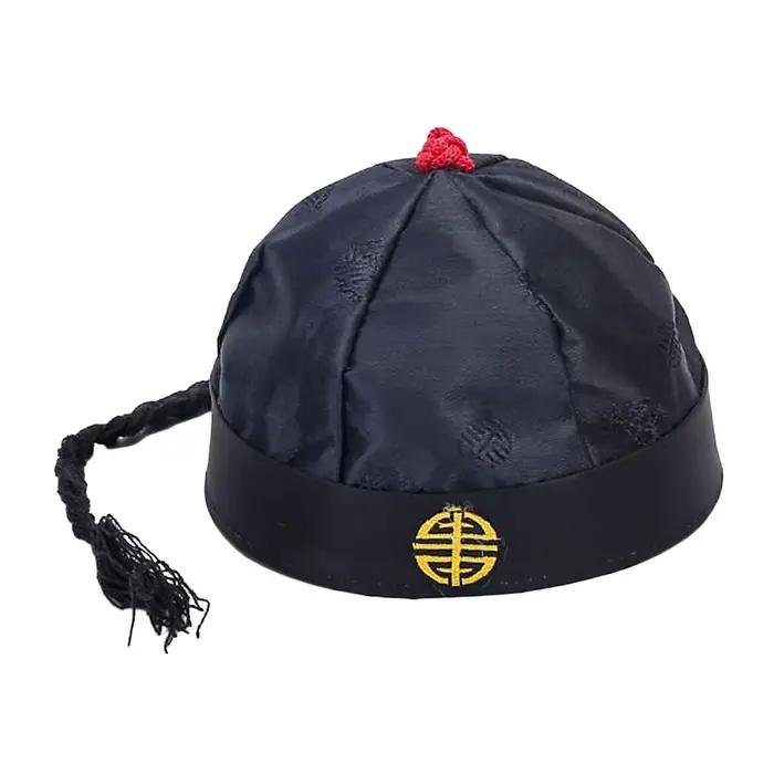 Chapeau chinois financièrement, chapeau asiatique mandarin, accessoires de performance sur scène pou