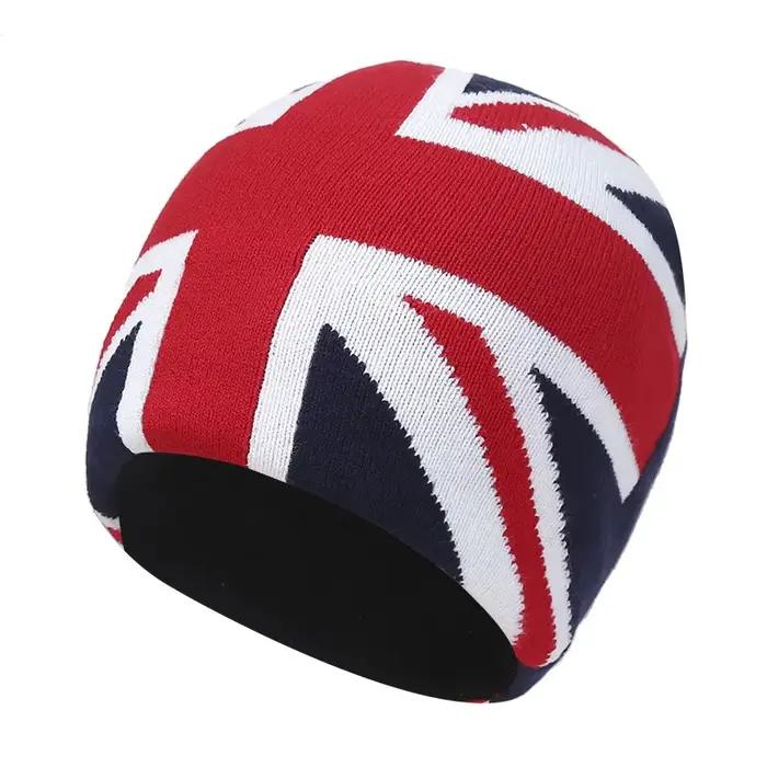 Bocca Angleterre drapeau tricoté Chapeau hiver Bonnet chapeaux pour hommes femmes Y2K chaud hiver au