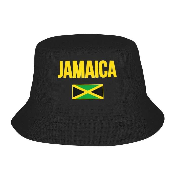 Chapeau seau drapeau jamaïcain été Souvenir de la jamaïque amour voyage vacances chapeaux de pêcheur