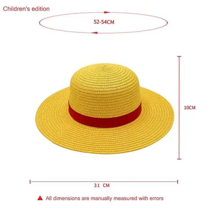 Chapeau de paille Monkey D Luffy 31/35CM, accessoire de Cosplay, chapeau de plage de soleil Anime po