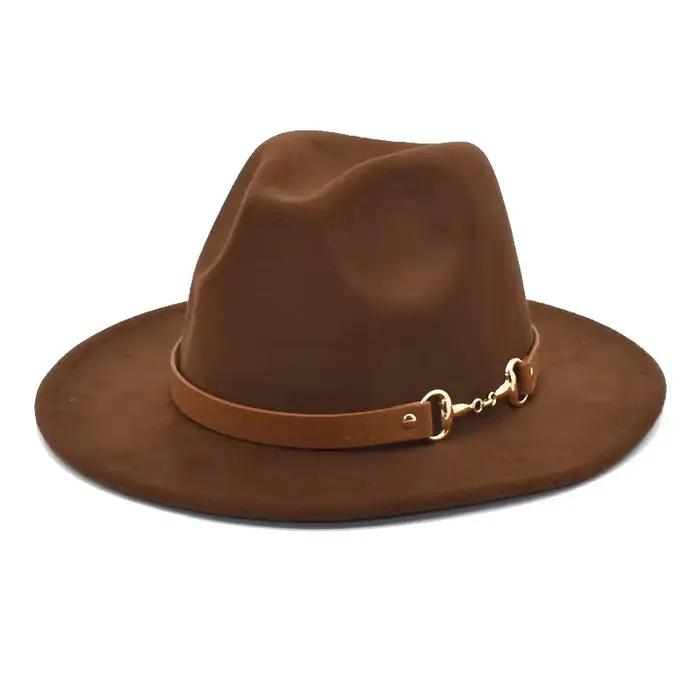 Chapeau de tablier en laine noir à bord plat, grand bord, chapeau de Jazz rétro britannique, nouveau